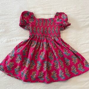 Crewcuts Vibrant Pink Floral Dress Puff sleeve girls size 2